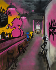 Eyes Across the Bar original painting by Moussa Farhoud