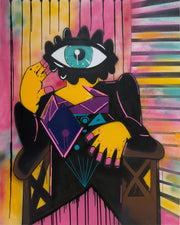 Woman in an Armchair original painting by Moussa Farhoud